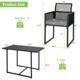  3 Pieces Outdoor Dining Set - Tangkula
