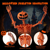 Tangkula 5.2 FT Orange Halloween Skeleton