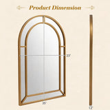 Tangkula 35" x 23" Gold Arched Wall Mirror (Arched)