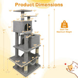 Tangkula Cat Tree for Indoor Cats 57 Inch Large Cat Tower