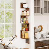 Tangkula 5-Tier Farmhouse Floating Corner Shelf Wall Mount