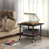 Tangkula 2-Tier Printer Stand, Under Desk Rolling Printer Cart with 2 Storage Shelves