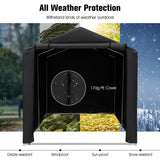 Tangkula 7x5.2Ft Portable Shed, Outdoor Storage Shelter with Waterproof Cover & Roll-up Zipper Door