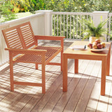 Tangkula 2 Person Heavy Duty Patio Loveseat Chair with Slatted Backrest and Seat