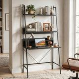 Tangkula 3-Tier Ladder Computer Desk with Storage Shelves