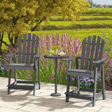 Tangkula Outdoor Bar Stool, HDPE Tall Adirondack Chair with Armrest & Footrest