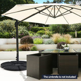 Tangkula 4 Pieces 185lbs Cantilever Offset Patio Umbrella Base, Water & Sand Filled Heavy Duty Outdoor Umbrella Stand