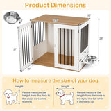 Tangkula 31.5” Dog Crate Furniture Indoor Wooden Dog Kennel