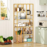 Tangkula 71 Inch Tall Bookshelf Metal Frame 5-Tier Geometric Bookcase