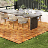 Tangkula 27 PCS Acacia Wood Interlocking Patio Deck Tiles, 12" x 12" Water-Resistant Indoor Outdoor Flooring