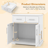 Tangkula Litter Box Enclosure with 2 Storage Drawers & Double Doors