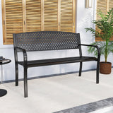 Tangkula Metal Outdoor Park Bench for Porch