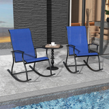 Tangkula Patio Rocking Chairs Set of 2, Outdoor Rocking Chair with Smooth & Safe Rocking Motion, Ergonomic Backrest