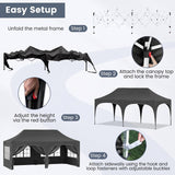 Tangkula 10 x 20 ft Pop Up Canopy with 6 Removable Sidewalls