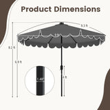 Tangkula 2-Tiers Scalloped Outdoor Table Market Umbrella with 32 LED Lights