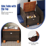 Tangkula  Patiojoy Outdoor PE Wicker Bistro Set