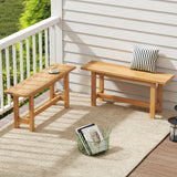 Tangkula Outdoor Teak Wood Bench