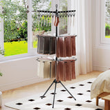 Tangkula 3-Tier Portable and Foldable Drying Rack 70"H with 32 Rods