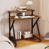 Tangkula 32" Mobile Portable Laptop PC Desk with Monitor Stand