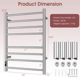 Tangkua Electric Towel Warmer Rack, 8-Bar Wall Mounted Towel Heater