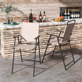 TAGNKULA Outdoor Folding Bar Stool Set of 2/4, Patio Dining Chairs, Outdoor Bar-Height Stools w/Armrests