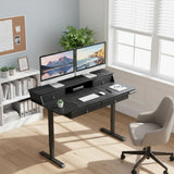 Tangkula Electric Standing Desk w/Drawers