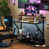 Tangkula 39.5" Mobile Computer Desk with Power Outlets for Home Office Bedroom