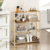 Tangkula 4-Tier Solid Wood Shoe Rack