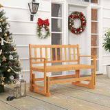 Tangkula 2-Person Outdoor Acacia Wood Glider Bench