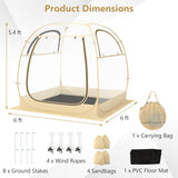 Tangkula All Weather Sports Tent for 5-6 People, Pop Up Instant Tent with Waterproof Tarp Floor
