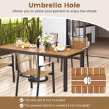 Tangkula 9 Piece Outdoor Dining Set with Umbrella Hole