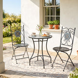 Tangkula Set of 2 Mosaic Foldable Outdoor Patio Chairs w/ Elegant Backrest