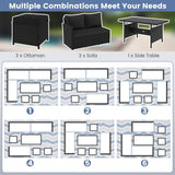 Tangkula 7 Pieces Outdoor Sectional Rattan Sofa Set with Cushions