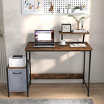 Computer Desk with Reversible Fabric Drawer & Moveable Shelf