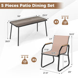Tangkula 5 Pieces Patio Dining Sets