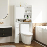 Tangkula Over The Toilet Cabinet Freestanding Bathroom Space Saver with Sliding Door