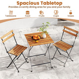 Tangkula 3 Pieces  Outdoor Square Patio Bistro Set