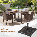 Tangkula 42 LBS Weighted Square Patio Umbrella Base for 1.5"-1.9" Poles