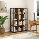 Tangkula Industrial Freestanding Bookshelf with Metal Frame with 2 Anti toppling Devices