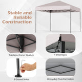 Tangkula 10x10 FT Pop Up Canopy with 8 Stakes for Beach Party Event Camping