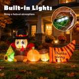 Tangkula 8.3 FT Thanksgiving Inflatable Turkey with Built-in LED Lights