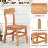 Tangkula Wooden Armless Dining Chair with Slatted Seat & Curved Backrest
