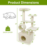 Tangkula 48 Inch Multi-Level Cat Tower with Large Condo