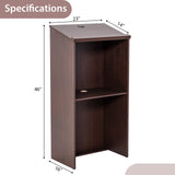 Tangkula Floor Standing Podium, Wooden Speaking Lectern with Adjustable Shelf
