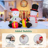 Tangkula 5 FT Christmas Inflatables, 2 Cute Blow-up Snowman with Gift Boxes