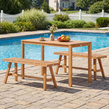 Tangkula Outdoor Acacia Wood Dining Table for 4-6