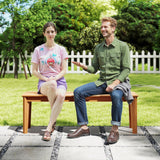 Tangkula 55" 3-Person Teak Wood Bench with 880 LBS Weight Capacity