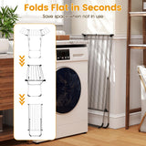 Tangkula Folding Aluminum Clothes Drying Rack with 2 Side Wings