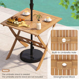 Tangkula 36" Patio Dining Table Folding Acacia Wood