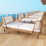 Tangkula Patio Rattan Daybed with Seat & Back Cushions